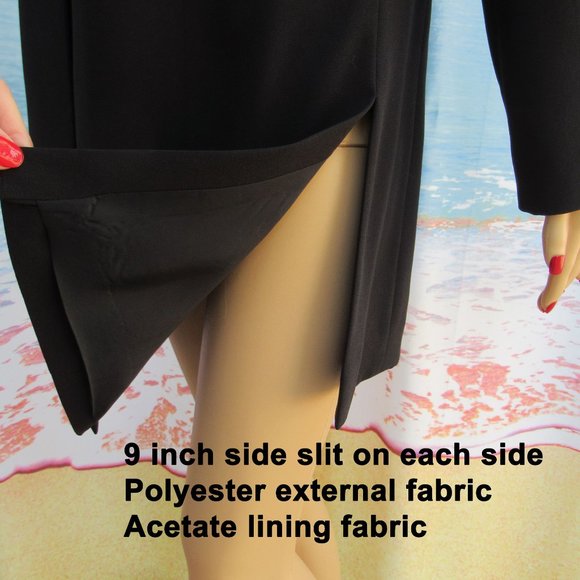 Liz Claiborne Night tunic length beaded top blazer, 36 bust, Polyester, Lined - Picture 5 of 14